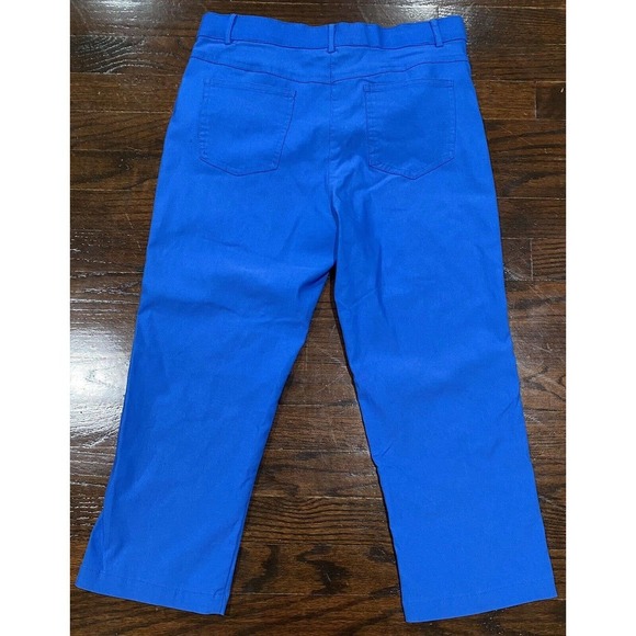 Lulu B Crop Blue Pants Women's Size 6 Stretch With Leg Slits Pre-Shrunk - Picture 6 of 7